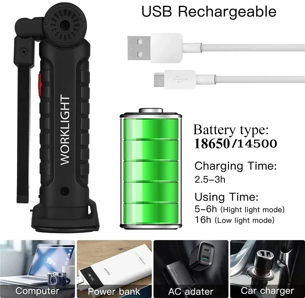 LED COB Flashlight USB Recharg - Outdoor Lighting Lowes avaliação e preço