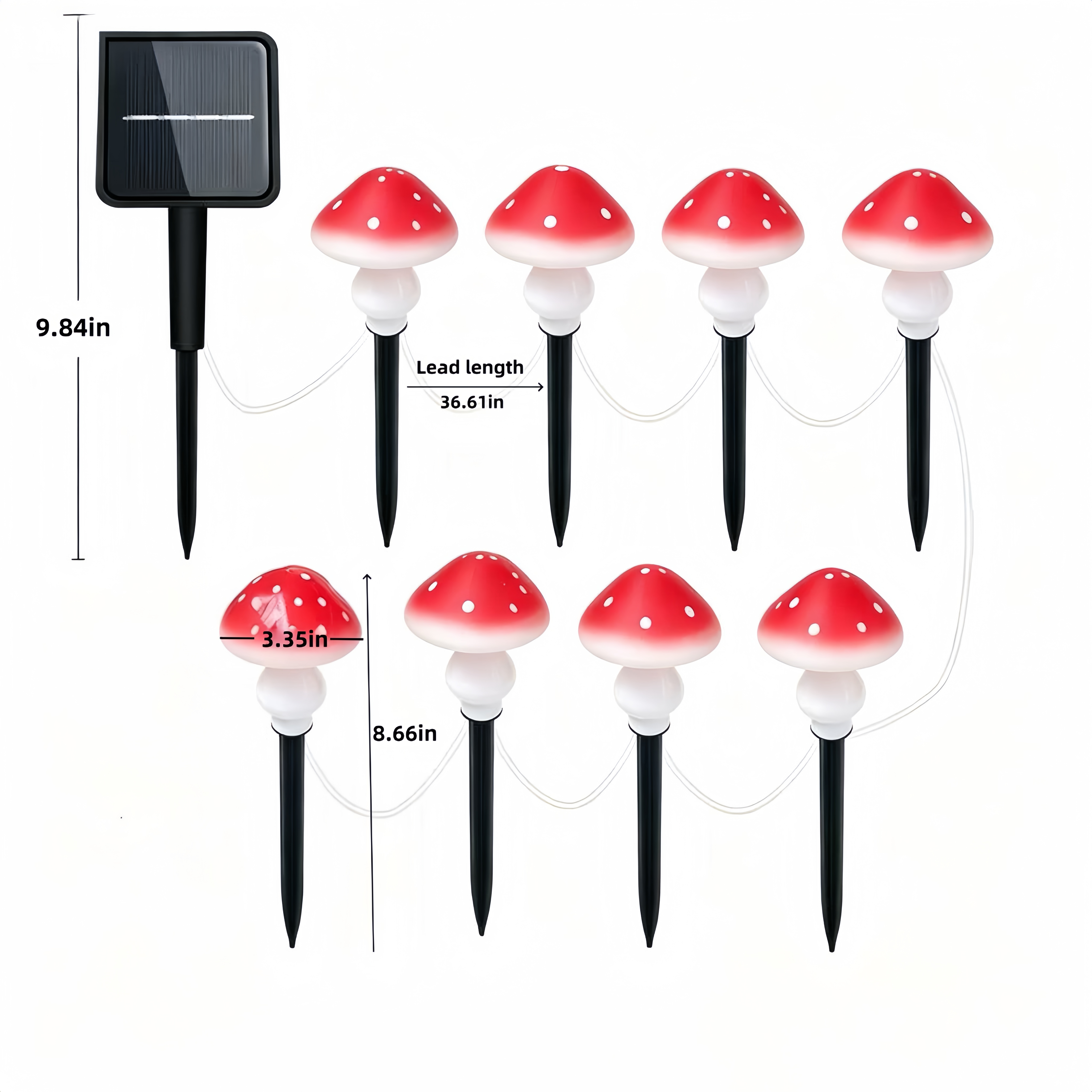 Solar Mushroom String Lights W - Outdoor Lighting Yard Stakes avaliação e preço