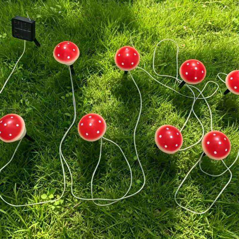 Solar Mushroom String Lights W - Outdoor Lighting Yard Stakes avaliação e preço