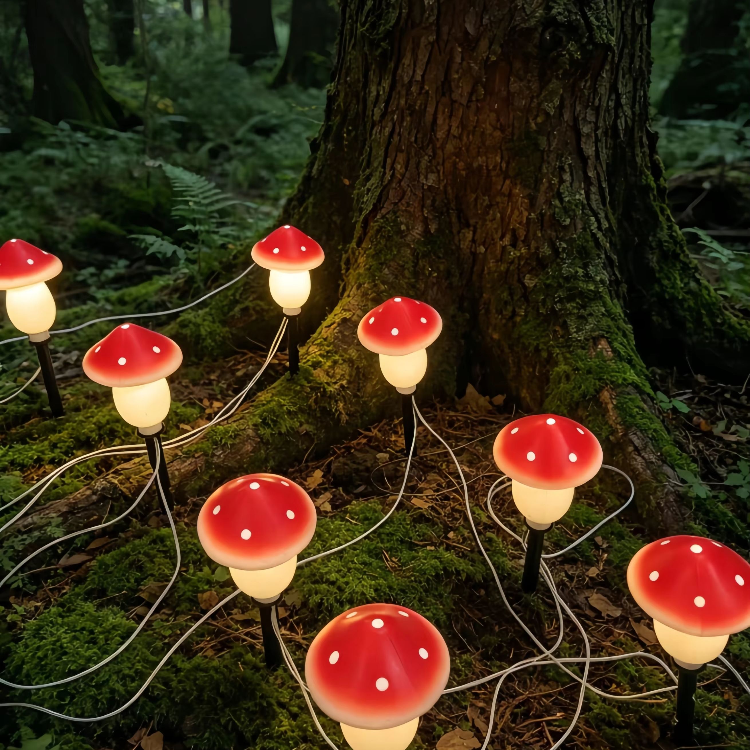 Solar Mushroom String Lights W - Outdoor Lighting Yard Stakes avaliação e preço