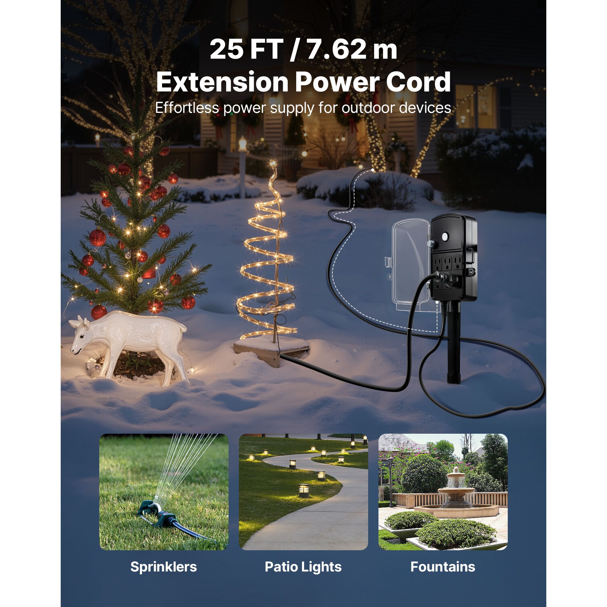 Outdoor Power Stake 25FT Exten - Outdoor Lighting Yard Stakes avaliação e preço